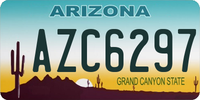 AZ license plate AZC6297
