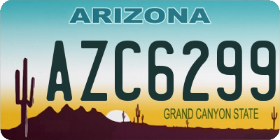 AZ license plate AZC6299
