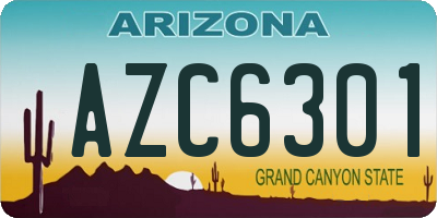 AZ license plate AZC6301