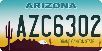 AZ license plate AZC6302