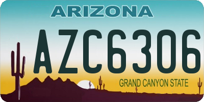 AZ license plate AZC6306