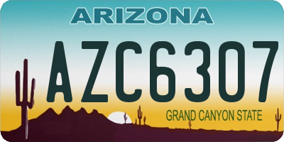 AZ license plate AZC6307