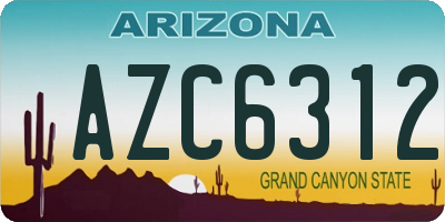 AZ license plate AZC6312