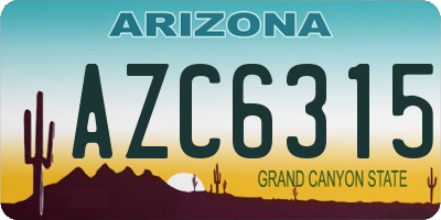 AZ license plate AZC6315