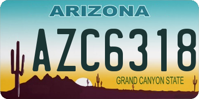 AZ license plate AZC6318