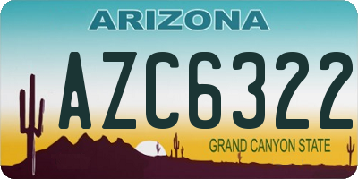 AZ license plate AZC6322