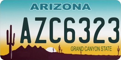 AZ license plate AZC6323