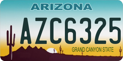 AZ license plate AZC6325