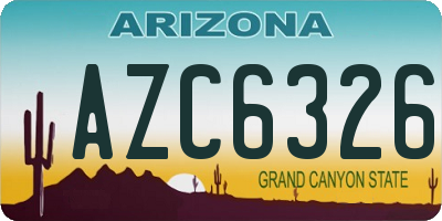 AZ license plate AZC6326