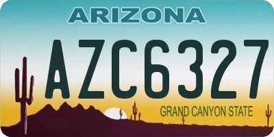 AZ license plate AZC6327