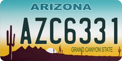 AZ license plate AZC6331