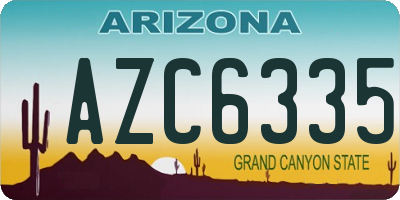 AZ license plate AZC6335