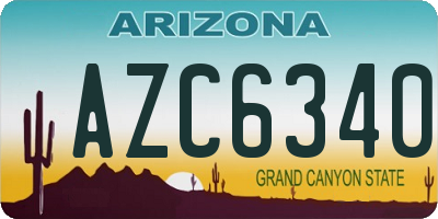 AZ license plate AZC6340