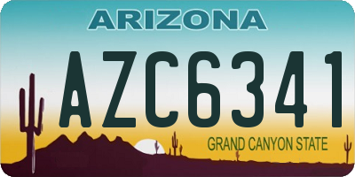 AZ license plate AZC6341