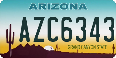 AZ license plate AZC6343