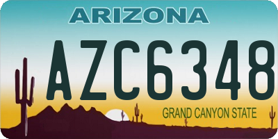 AZ license plate AZC6348