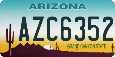 AZ license plate AZC6352