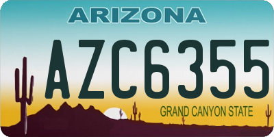 AZ license plate AZC6355