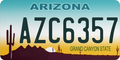 AZ license plate AZC6357