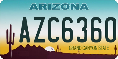 AZ license plate AZC6360