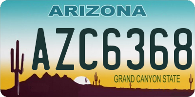 AZ license plate AZC6368