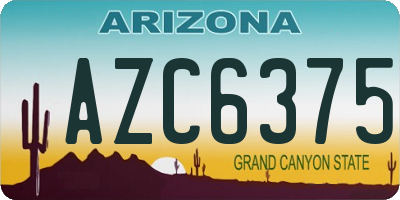 AZ license plate AZC6375