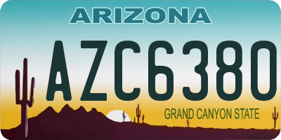 AZ license plate AZC6380