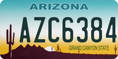AZ license plate AZC6384