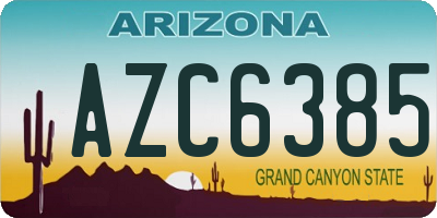 AZ license plate AZC6385