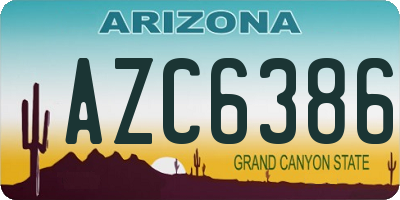 AZ license plate AZC6386