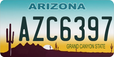 AZ license plate AZC6397