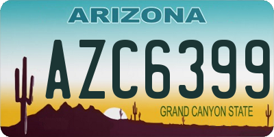 AZ license plate AZC6399