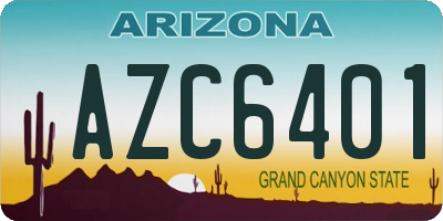 AZ license plate AZC6401