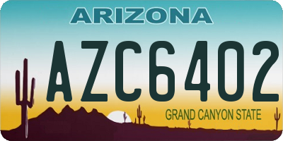 AZ license plate AZC6402