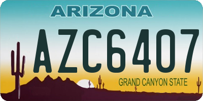 AZ license plate AZC6407