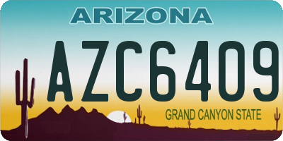 AZ license plate AZC6409