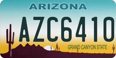 AZ license plate AZC6410