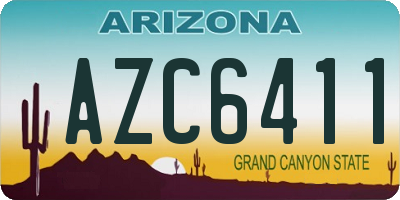 AZ license plate AZC6411