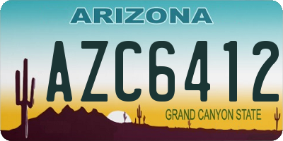 AZ license plate AZC6412