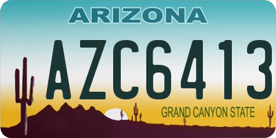 AZ license plate AZC6413