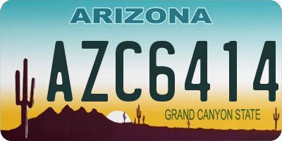 AZ license plate AZC6414