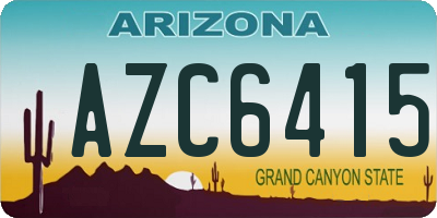 AZ license plate AZC6415
