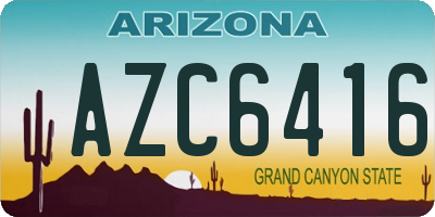 AZ license plate AZC6416