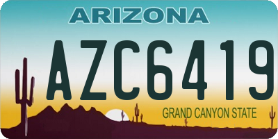 AZ license plate AZC6419