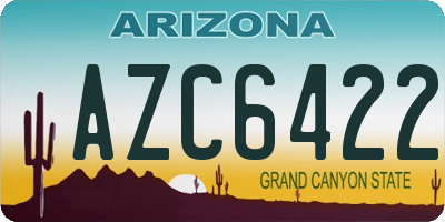 AZ license plate AZC6422