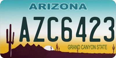 AZ license plate AZC6423