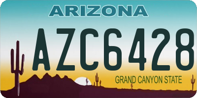 AZ license plate AZC6428