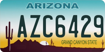 AZ license plate AZC6429