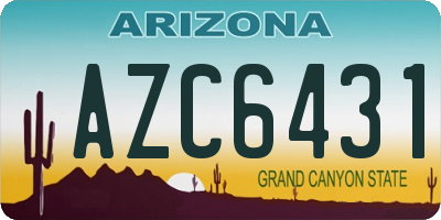 AZ license plate AZC6431