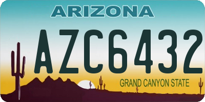 AZ license plate AZC6432